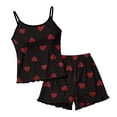 thumbnail image 4 of Harpily 2 Piece Pajama Set for Women Thin Spaghetti Strap Camisole Top and Relax Fit Shorts Breathable Sleepwear Night Indoor Outfits XL, 4 of 4