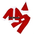 thumbnail image 4 of Conjunto de lujo de terciopelo rojo para adultos y niños, disfraz de Papá Noel para fiesta de Navidad, traje familiar, trajes clásicos de Navidad, 4 of 5
