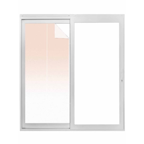 Pink White Ombre Window Privacy Film, Beige Gradient Color Modern Abstract Art Static Cling UV Sun Blocking Tint Film Heat Control Windows Films for Bedroom Bathroom, Window Stickers 23.6"x59"
