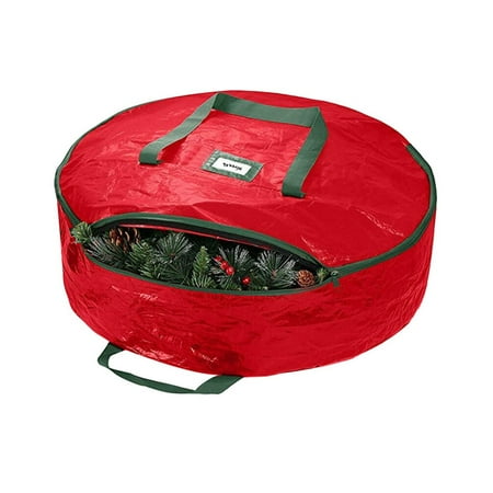24 Inch Christmas Wreath Storage Bag Durable 600D Oxford Fabric with Zipper & Handles for Holiday Wreath Garland and Seasonal Decoration Organization for Home or Garage 24 Inch Christmas Wreath Storage Bag Durable 600D Oxford Fabric with Zipper & Handles for Holiday Wreath Garland and Seasonal Decoration Organization for Home or Garage
