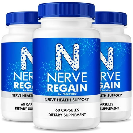 (3 Pack) Nerve Regain – Advanced NerveRegain Formula with a Natural Blend to Help Support Nerve Health, Comfort & Everyday Mobility | Just Take 2 Easy-to-Swallow Pills Daily (180 Capsules)