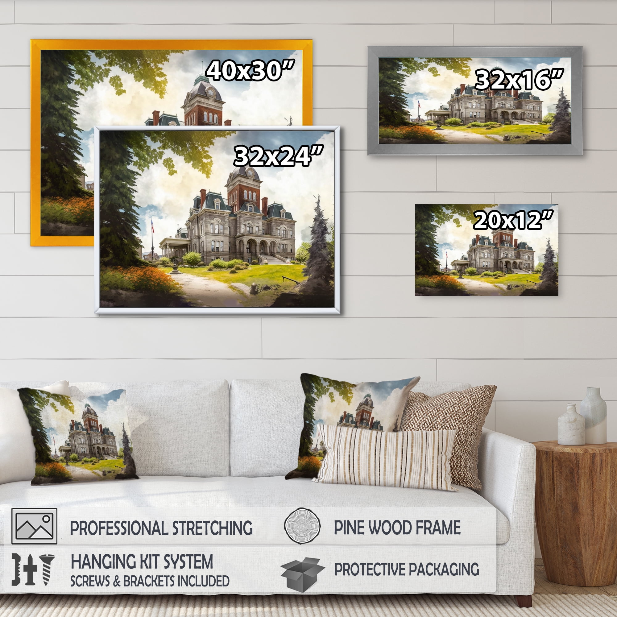 Designart City Hall Building Canvas Wall Art