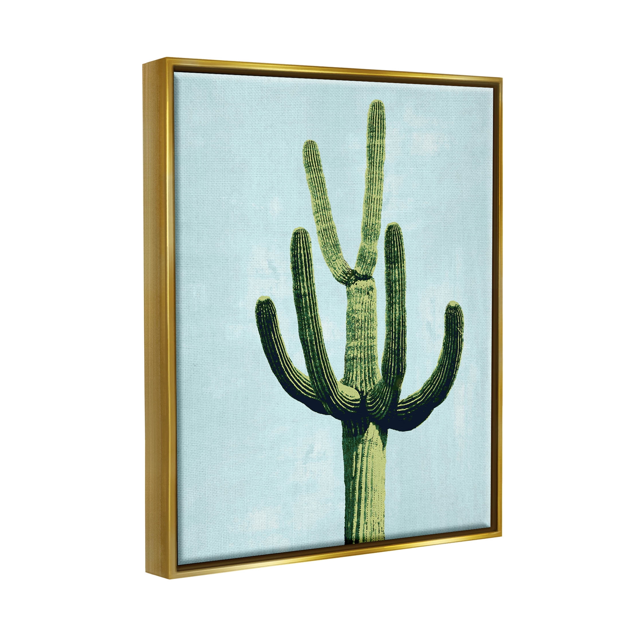 Cactus Plant Arid Vegetation Botanical & Floral Graphic Art Metallic Gold Framed Art Print Wall Art