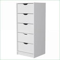 thumbnail image 5 of Dressers White 5 Narrow Drawer Compact Storage | White | Wood, 5 of 5