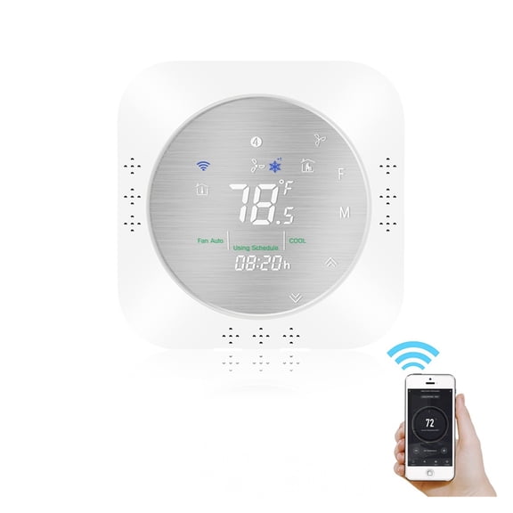 24V WiFi Smart Heat Pump Thermostat Temperature Controller Smart Life/Tuya APP Remote Control,Works With Alexa Google Home ,Easy to Operate