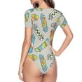 thumbnail image 4 of Daiia Skateboard print Women's Crew Neck Short Sleeve Bodysuit Fashion Tops Fit Casual Basic Extender Bodysuit-Medium, 4 of 9