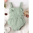 thumbnail image 2 of Coduop Infant Baby Girls Knitted Romper Sleeveless Backless Jumpsuit Newborn Bodysuit, 2 of 9