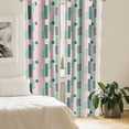 thumbnail image 3 of Ambesonne Brick 4-Panel Curtains, Scandinavian Doodle Design, 56"x95", Rose Sea Green Teal, 3 of 4