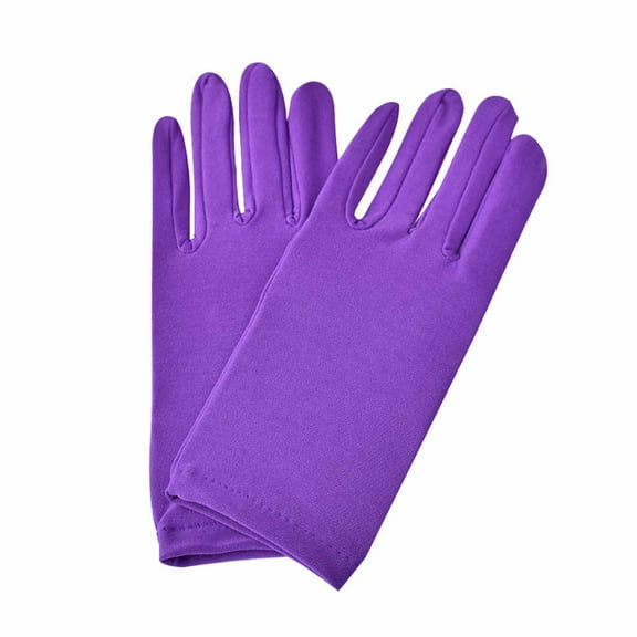 PuSpu Women's Solid Color Elastic Cycling Sun Protection Hand Protection Thin Style Etiquette Performance Milk Silk Dance Gloves