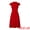 Red, variant on Mock Neck Cap Sleeve Belted A-Line Dress M Red
