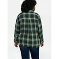 thumbnail image 3 of Terra & Sky Women's Plus Size Plaid Button Front Shirt, Sizes 0X-5X, 3 of 5