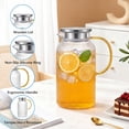 thumbnail image 5 of GPED 64 oz Glass Pitcher, Water Pitcher with Lid and Spout, 1.8L Glass Carafe for Fridge, Thickened Borosilicate Iced Juice Jugs for Cold and Hot Beverage, Easy Clean Heat Resistant Glass Jug, 5 of 7