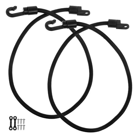 Worgeous 2 Sets Anti-lost Rope Deck Mount Connector Strap Boat Buckle Rod Straps Fishing Black