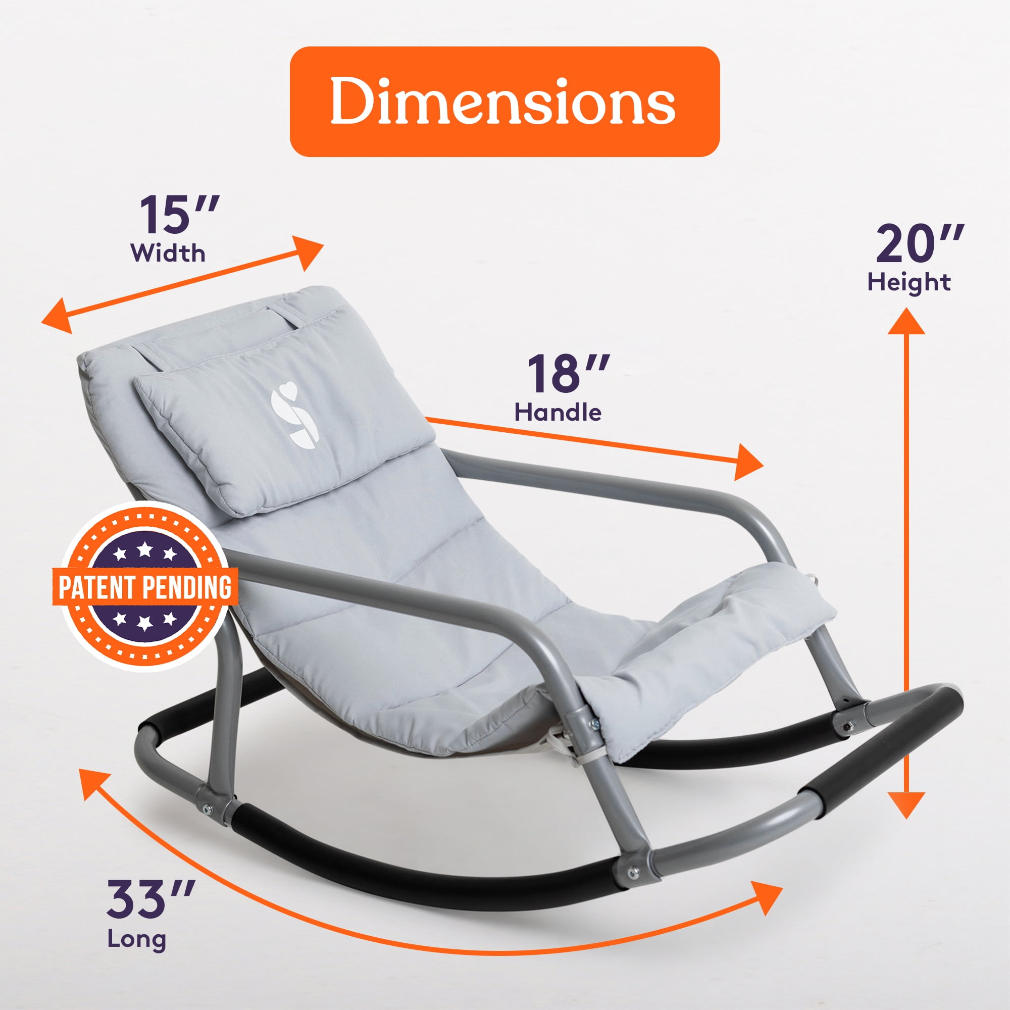 Special Supplies Sensory Rocking Chair for Kids – Calming Kids Rocker for Balance & Stability – Comfortable Floor Chair for Playroom, Bedroom, Nursery (Grey)