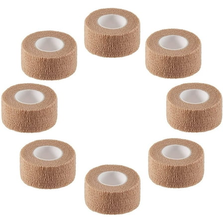 Self Adhesive Elastic Bandage Wrap - Pack of 8 Rolls 1" x 5 Yards Stretch Self-Adherent Cohesive Wrap Bandages First Aid Tape for Athletic, Sports, Wrist, Ankle (Beign Colors)