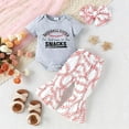 thumbnail image 2 of MEZZALL Girls Boys Short Sleeve Baseball Letter Prints Onesie Bodysuits One-Pieces Long Pants Headbands Outfits Soft, 12-18 Months, 2 of 9