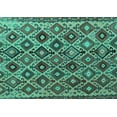 thumbnail image 1 of Ahgly Company Machine Washable Indoor Rectangle Persian Turquoise Blue Traditional Area Rugs, 7' x 10', 1 of 4