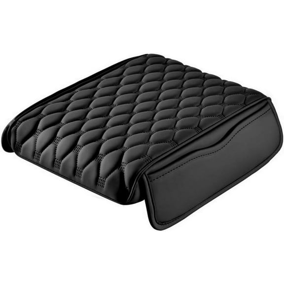 Car Center Console Pad for Lincoln Aviator 2019 2020 2021 2022 2023 2024 2025, Leather Center Console Armrest Protector Cover with 2 Storage Bags, Car Accessories,Black