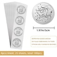 thumbnail image 3 of Pegatinas de papel dorado de 2" con texto "Feliz cumpleaños", 100 unidades, sellos para certificados, pegatinas redondas con relieve plateado para sobres, tarjetas de invitación, diplomas, premios,, 3 of 8