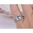 thumbnail image 4 of HeartsAndYou 1.7ct Natural Blue Aquamarine Bridal Set Engagement Ring 14k SOLID White Gold, 4 of 9