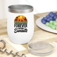thumbnail image 2 of Forever Chasing Sunset feat. a Setting Sun, Beach Palm Trees, White 12oz Wine Tumbler, 2 of 5