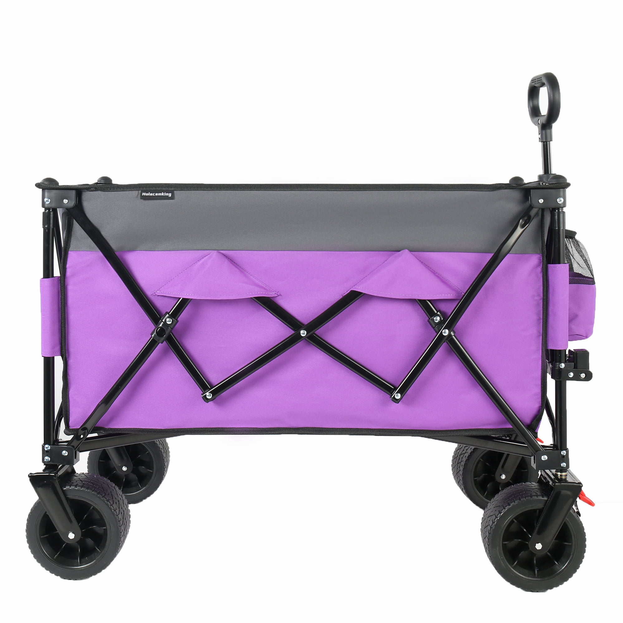 Foldable Utility Wagon with Canopy Awning 520 lbs Capacity All-Terrain Wheels Beach Camping Cart