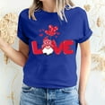 thumbnail image 2 of ICHUANYI Women's T-shirt Valentine's Day Tee Shirts Short Sleeve Crew Neck Tops Cloth New Trending, 2 of 5