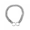 thumbnail image 2 of Baywell Dog Martingale Pinch Choke Collar - Heavy Duty Titan Training Slip P Chain Dog Collar - Adjustable 2 Row Chrome for Medium and Large Dogs, Silver, 2 of 6