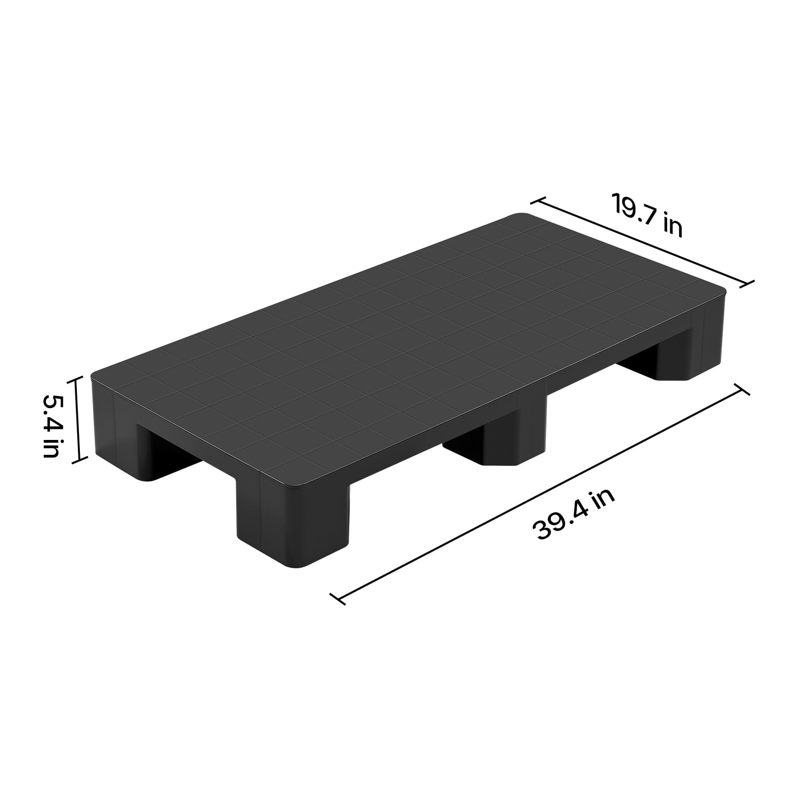 VEVOR Plastic Pallets, 2 Pcs Plastic Pallets for Basement Storage, Lightweight Waterproof Floor Storage Pad for Indoor Outdoor Supermarket Warehouse, Support up to 2205 lbs, 39.4"x19.7"x5.4", Black