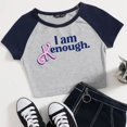 thumbnail image 1 of I Am Kenough Camiseta corta para mujer, moda Popular para niñas, cuello redondo, mangas cortas, soy suficiente, camisas, 1 of 4