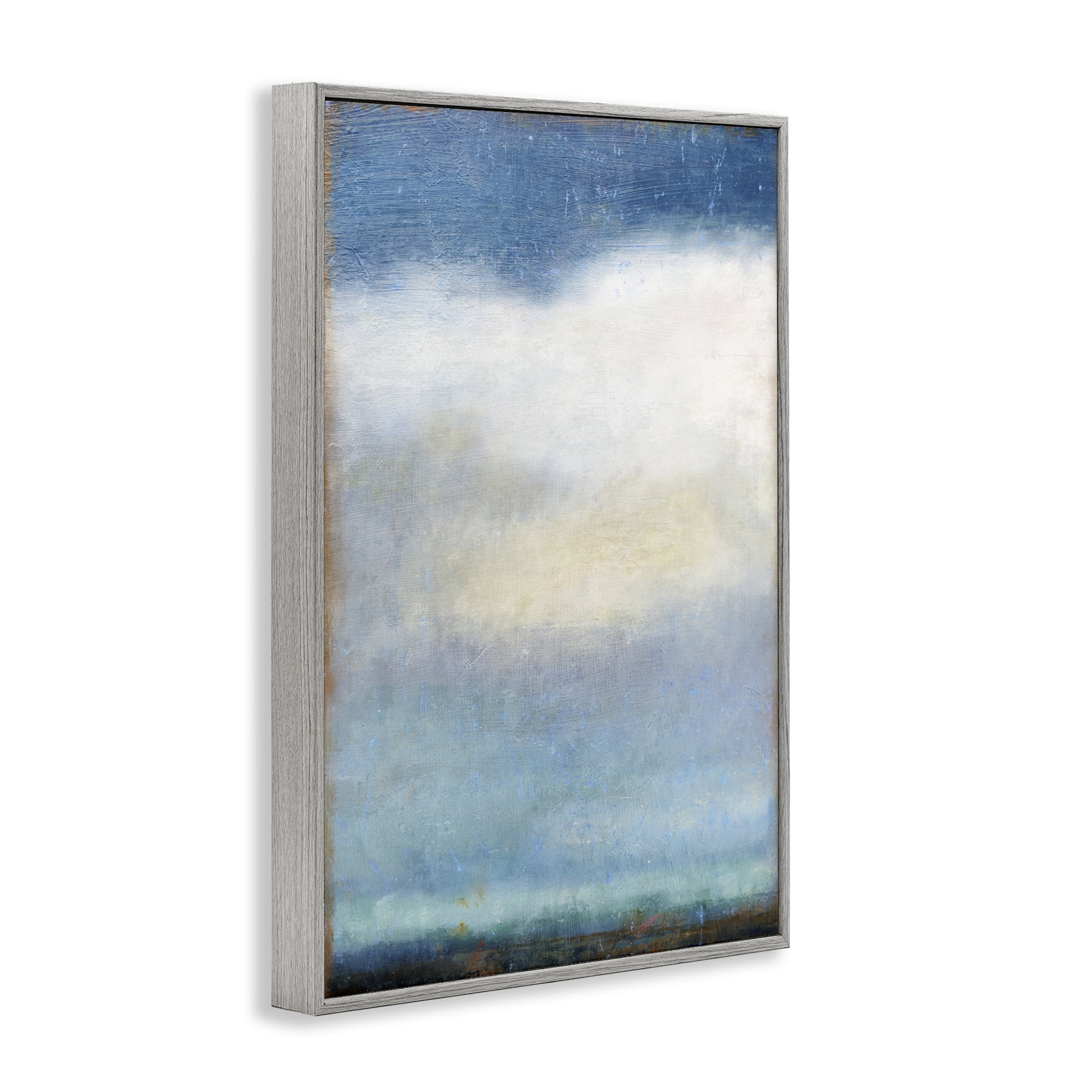 Stupell Industries Rustic Clouds Landscape Landscape Painting Gray Framed Art Print Wall Art, 12 x 18