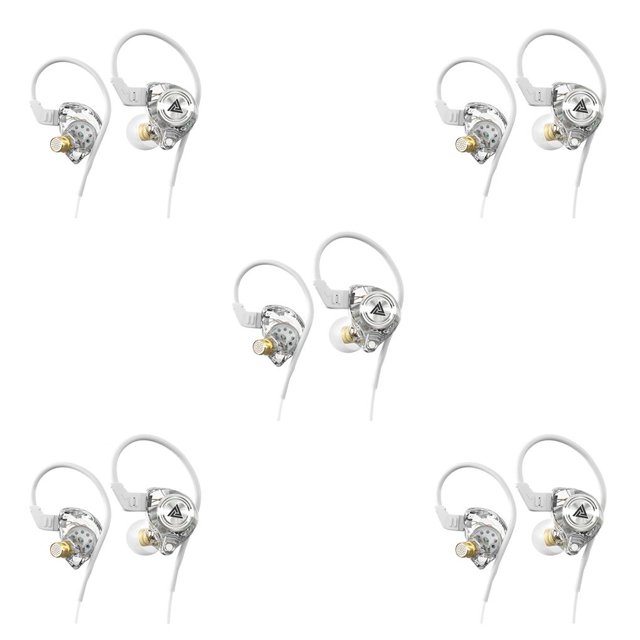 Decodeary AK3 FiLe Wired Earbuds In Ear 3.5mm for Jack Music Earphone Portable Dynamic Hands-free Calling Headset Replacement White 5Set