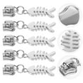 thumbnail image 6 of 5 Pcs Fish Bone Shape Bag Zipper Sliders Metal Clothing Backpack Zipper Pullers, 6 of 10