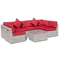 thumbnail image 2 of Eclife 7 Pieces Wicker/Rattan Patio Conversation Set All-Weather Outdoor Sofa 6-Person Sectional Seating Group Metal With Cushions and Coffee Table, 2 of 8