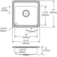thumbnail image 2 of Elkay, LRAD1919501 , 18 Gauge Stainless Steel 19.5" x 19" x 5" Single Bowl Drop-in Kitchen Sink, Sinks, 2 of 7