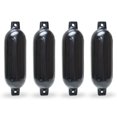 thumbnail image 1 of NEH Twin Eye Ribbed Boat Pontoon Fender 6.5" x 23" 4pcs Inflatable Vinyl Mooring Bumpers Guard Dock Docking - Black, 1 of 3