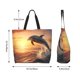 thumbnail image 5 of Fotbe Sunset Dancing Dolphin A Bolsa Tote Estética de Lona con Estampado para Mujer - Bolsa Reutilizable de Hombro Casual para Vacaciones, Compras, Trabajo y Gimnasio, 5 of 8
