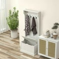 thumbnail image 2 of Spaco Hall Tree with Coat Rack and Storage, Multi-Functional Hall Tree with Sitting Bench for Indoor as Living Room, Entryway, Cream White, 2 of 8