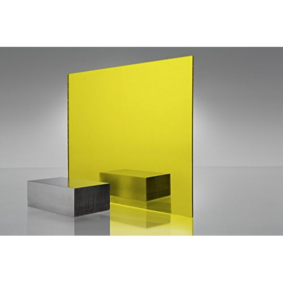 SIBE-R-PLASTIC SUPPLY - Acrylic Wall Mirror Size: 23" x 46" Laser Cut Rounded Corners Polished Edges Pick Your Color (Yellow)