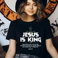 thumbnail image 3 of Jesus Is King T-Shirt | Christian Cross Graphic Bible Verse Tee, Navy, Size M, 3 of 6