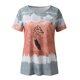 thumbnail image 3 of Gibobby Blusa Casual de Mujer Blusa manga corta con cuello redondo y estampado plumas a la informal para mujer(Gris,CH), 3 of 4