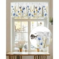 thumbnail image 7 of Blue Yellow Floral Valances for Windows Butterfly Flower Paddy Vintage Valance Rod Pocket Light Filtering Short Window Treatments Curtains for Kitchen Bathroom Living Room Bedroom, 42 x 12 Inch, 7 of 7