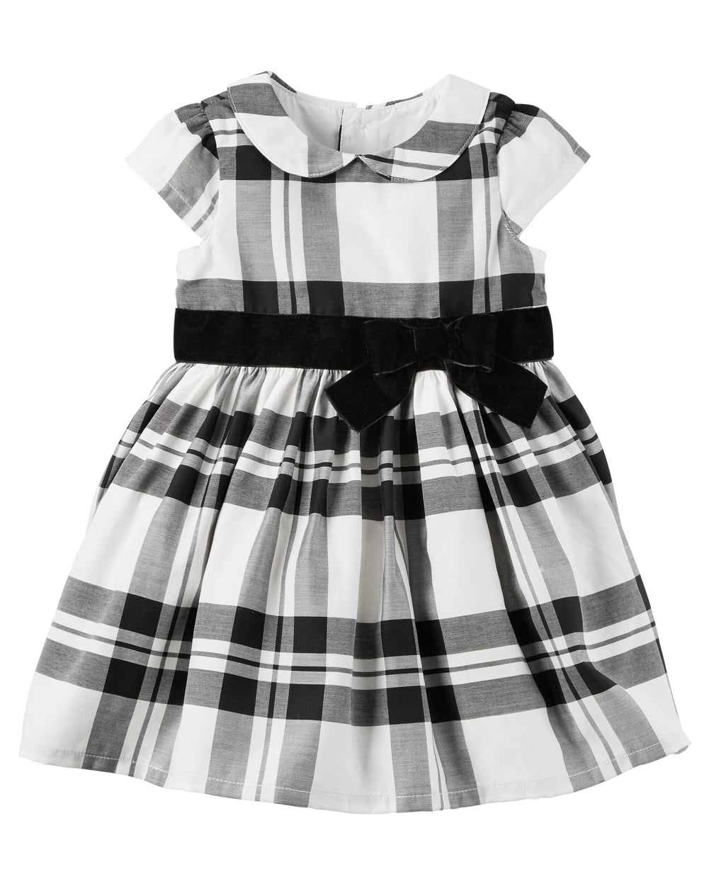 baby girl black and white plaid dress