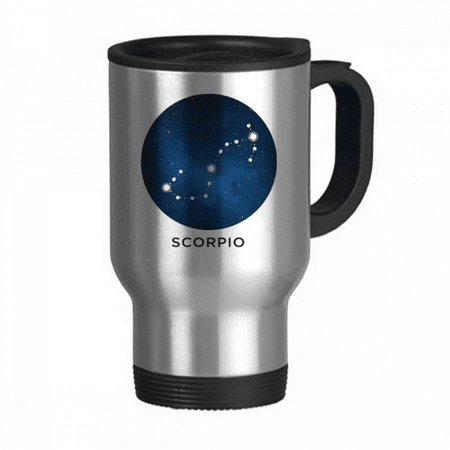 

Scorpion Constellation Zodiac Sign Travel Mug Flip Lid Stainless Steel Cup Car Tumbler Thermos
