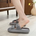 thumbnail image 6 of BERANMEY Comfort Cloud Slippers For Women and Men Double Buckle Adjustable Slides Pillow Slippers EVA Flat Sandals Unisex Slippers, 6 of 8