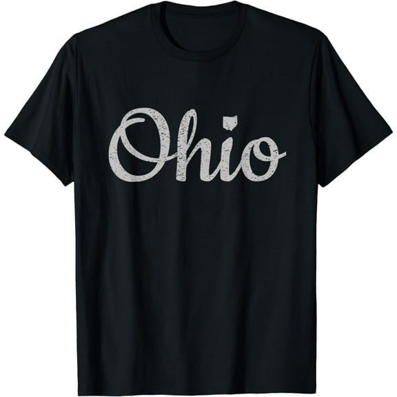State of Ohio Pride Script Text Distressed Design Gifts T-Shirt