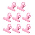 thumbnail image 1 of 8pcs Binder Clips Round Tail Safety Design Metal Clips Stable Clamping Force Macaron Fresh Color Clips Rust Resistant Office School Supplies, 1 of 8