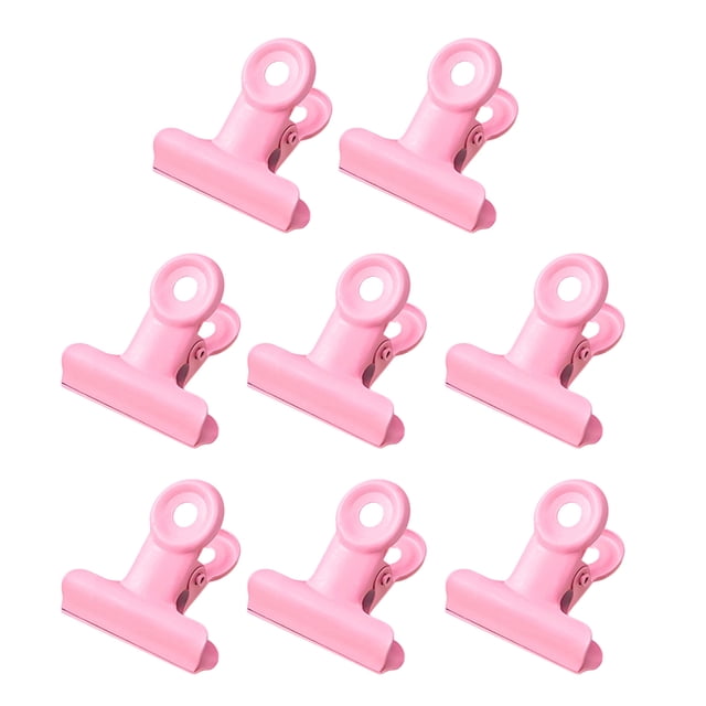 8pcs Binder Clips Round Tail Safety Design Metal Clips Stable Clamping Force Macaron Fresh Color Clips Rust Resistant Office School Supplies