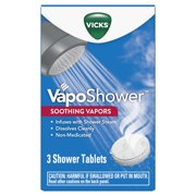 (2 pack) (2 pack) Vicks VapoShower, Shower Tablet, Shower Bomb, Aromatherapy Vapors, Eucaplytus & Menthol, Soothing Vicks Vapor Steam, 3ct