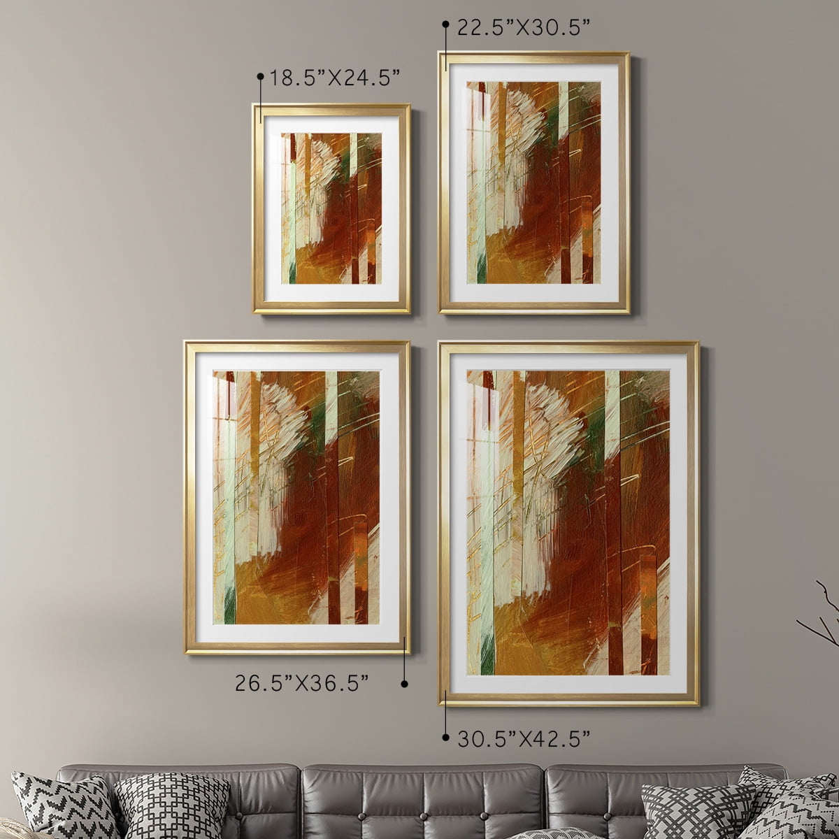 Wexford Home Wheaten I Premium Framed Print, 26.5" x 36.5" - Ready to Hang, Gold (Set of 2)